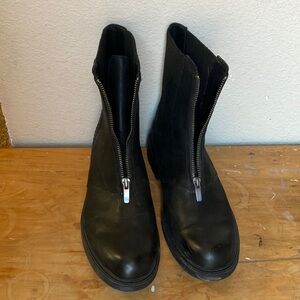Clark’s black leather zip up boots